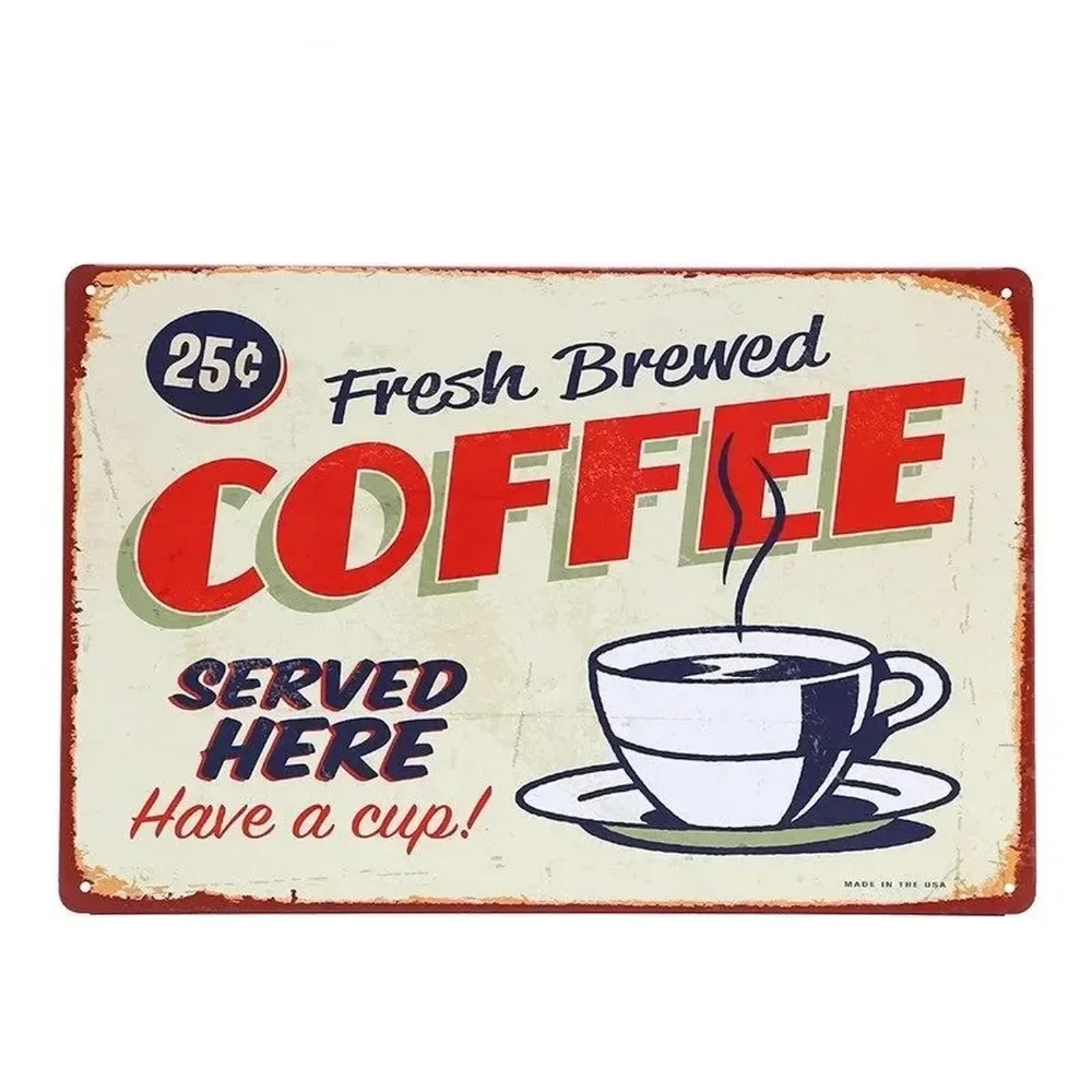 Plaque Metal Signs Drink Coffe - Brass Weight Plate review and price