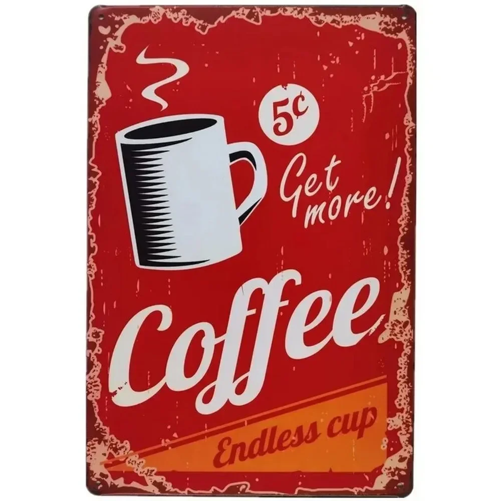 Plaque Metal Signs Drink Coffe - Brass Weight Plate review and price