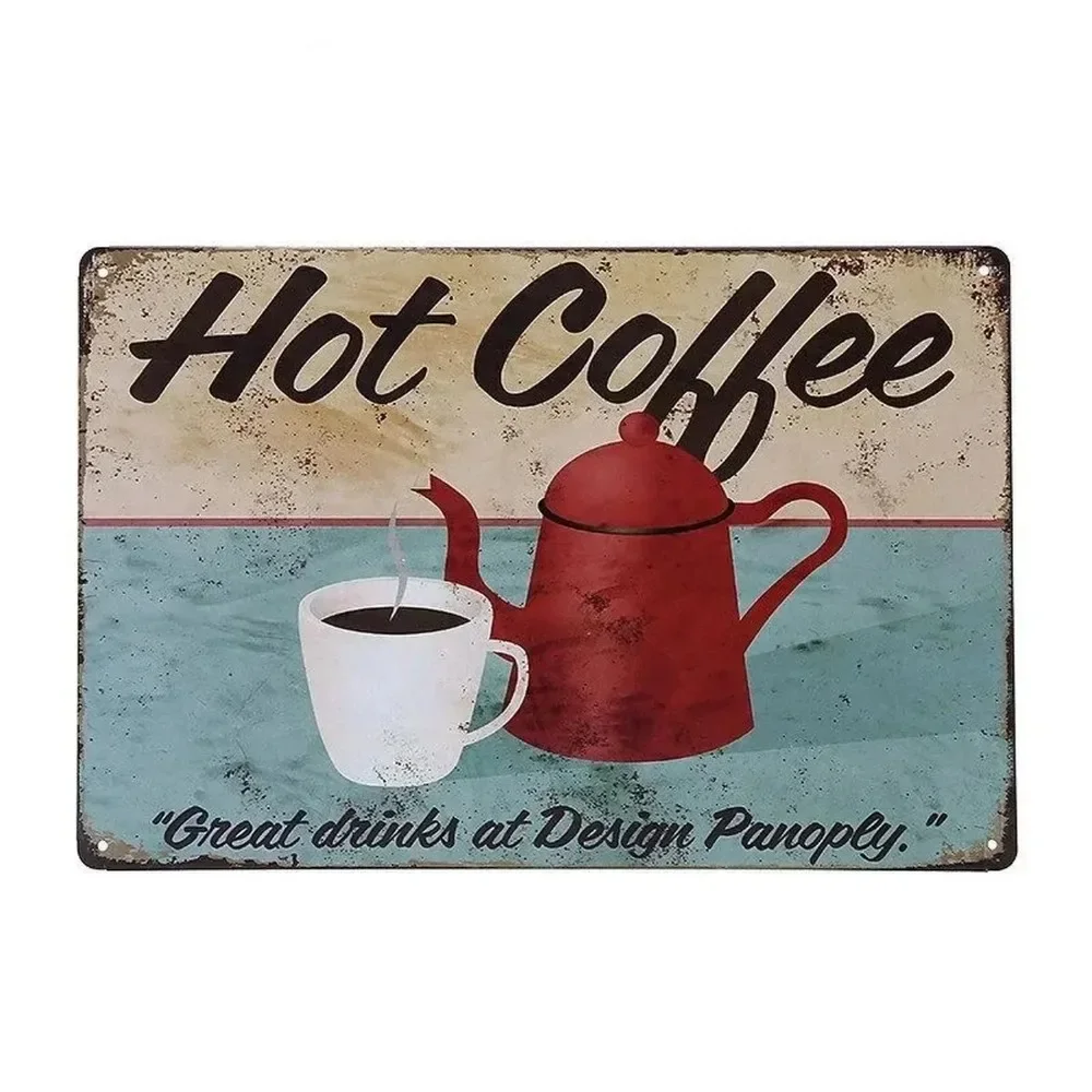 Plaque Metal Signs Drink Coffe - Brass Weight Plate review and price