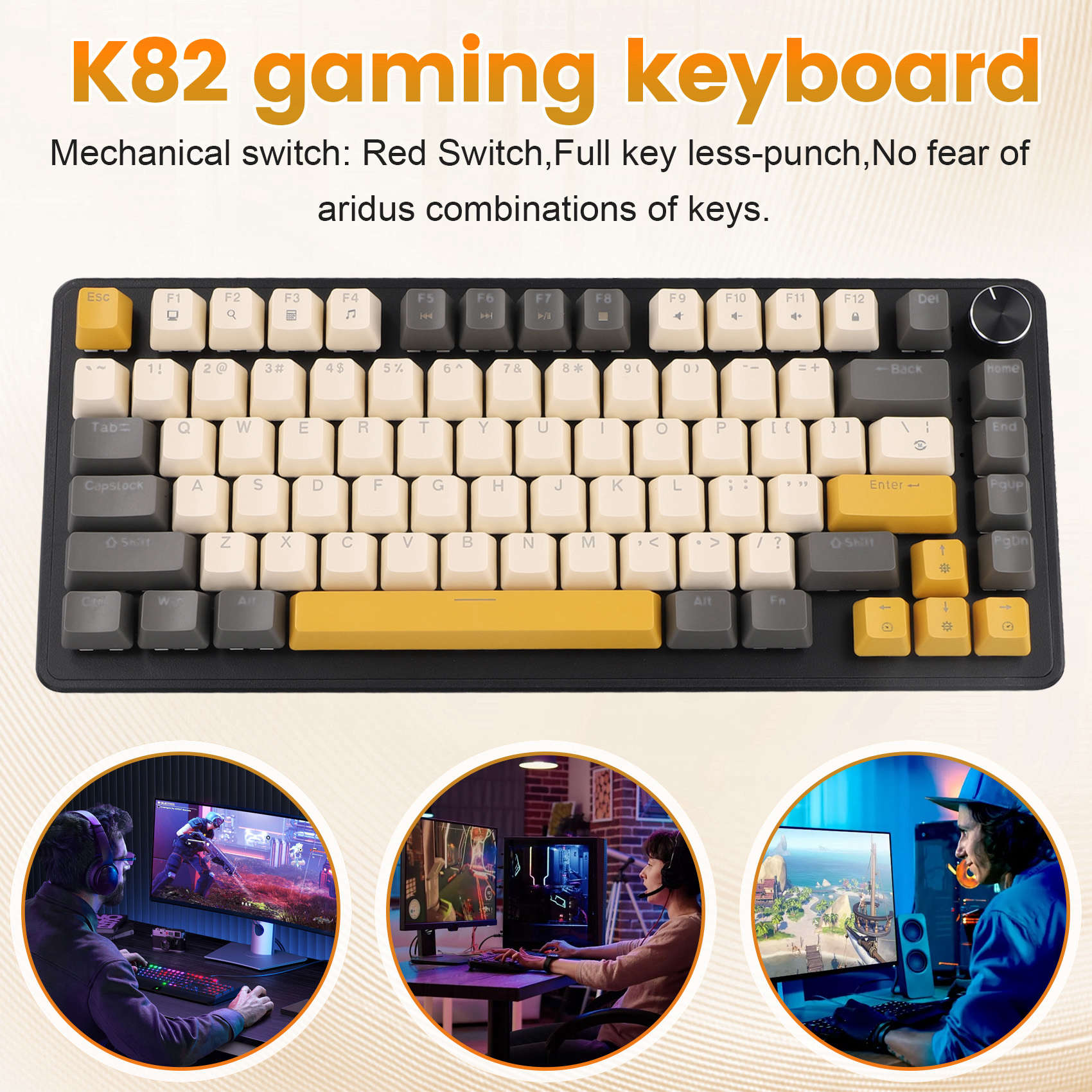 K82 Gaming Keyboard With Media - Keyboard Gaming Blue Switch review and price