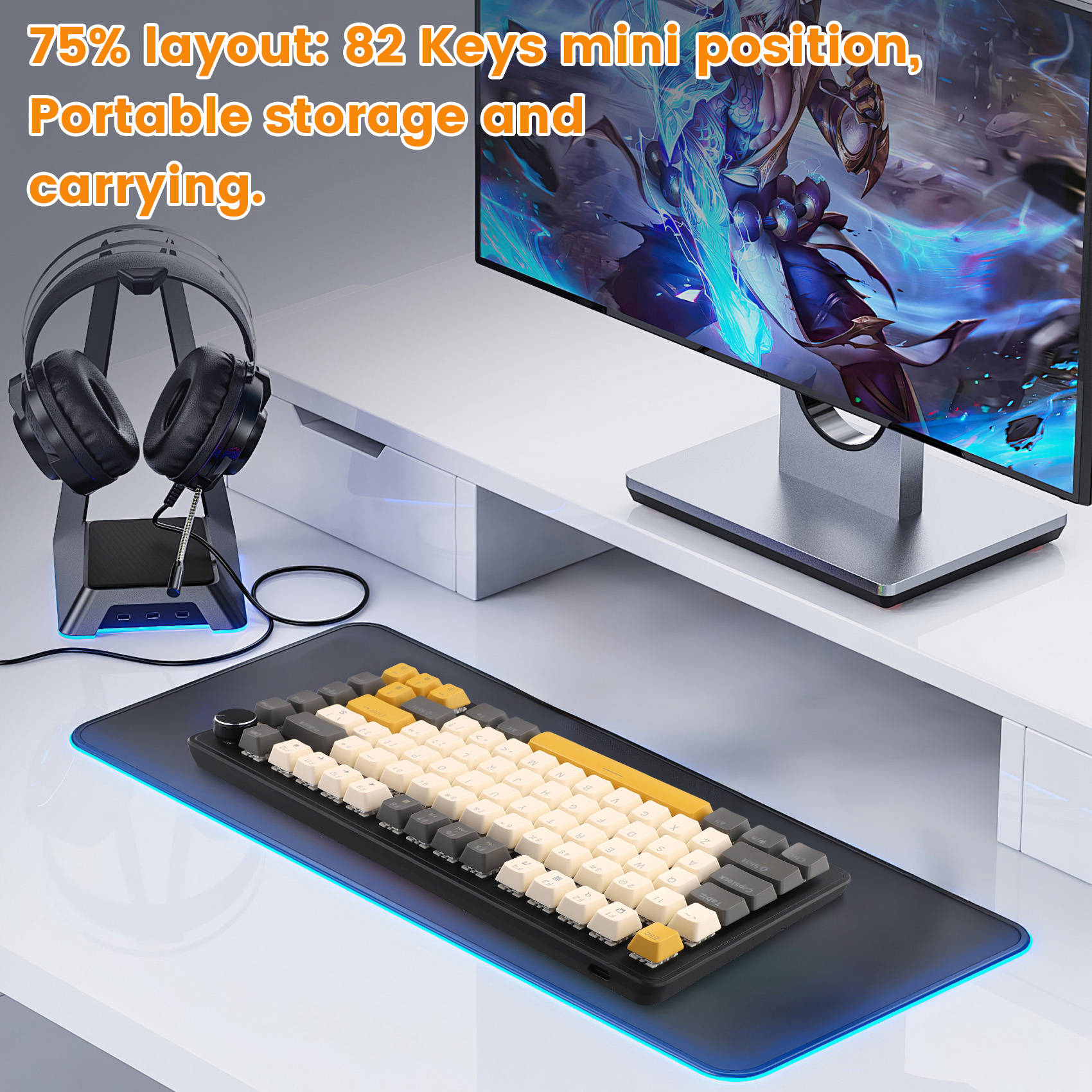 K82 Gaming Keyboard With Media - Keyboard Gaming Blue Switch review and price