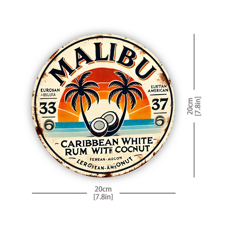 Vintage Malibu Rum Coconut Alu - Brass Weight Plate review and price