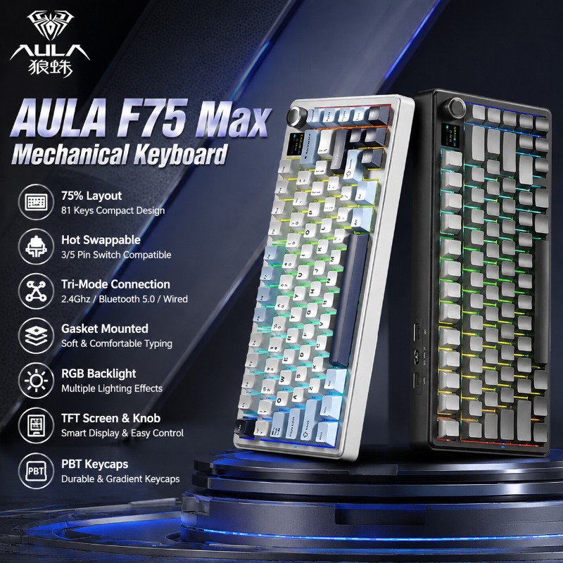 AULA F75 Max Mechanical Keyboa - Gaming Keyboard Nearby review and price