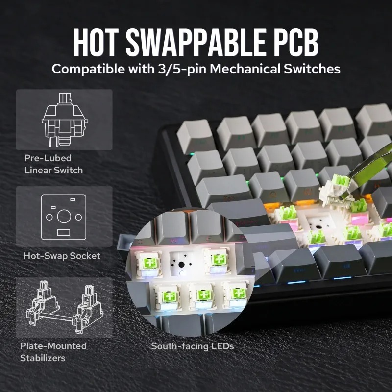 AULA F75 Max Mechanical Keyboa - Gaming Keyboard Nearby review and price
