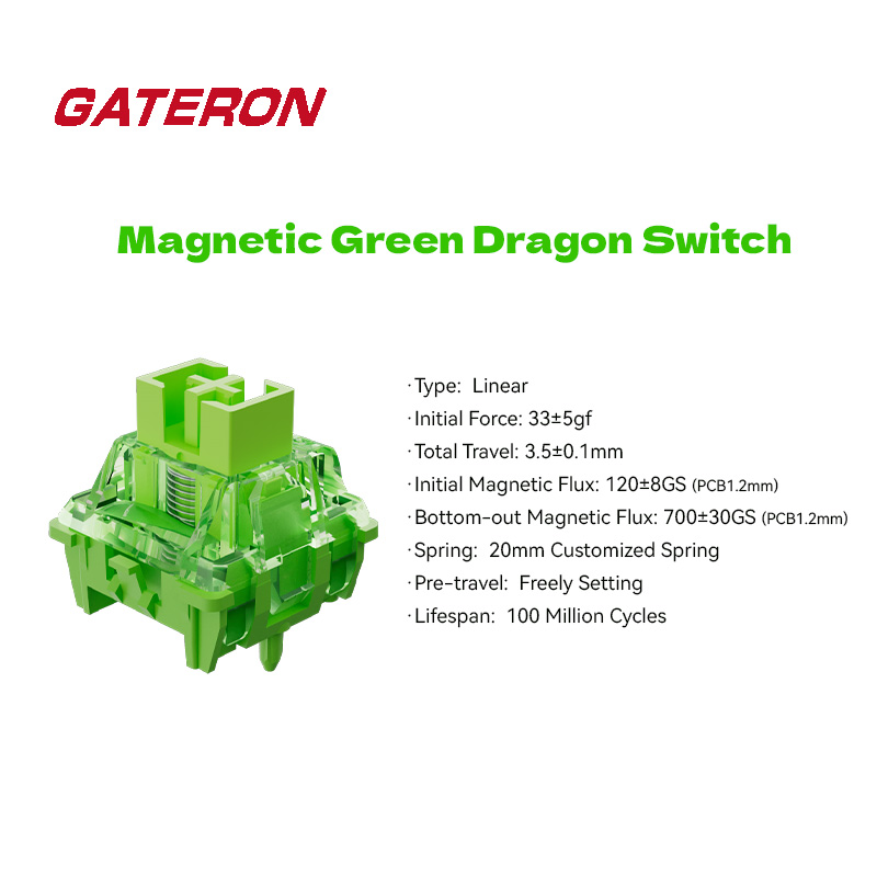 GATERON Magnetic Green Dragon  - Gaming Keyboard Hall Effect review and price